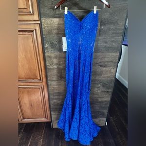 Jovani royal blue sweetheart dress women